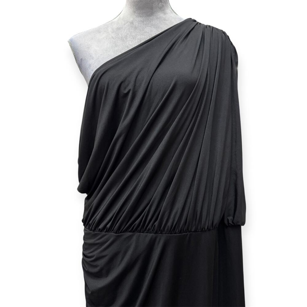KAREN MILLEN Plus Size Slinky Drapey Jersey One Shoulder Maxi Dress Size XXL - Picture 6 of 12